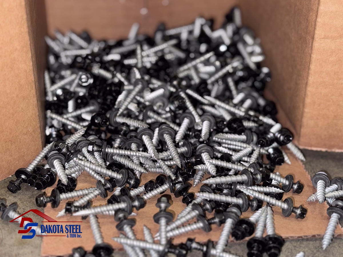 Color-matching screws and steel installation accessories